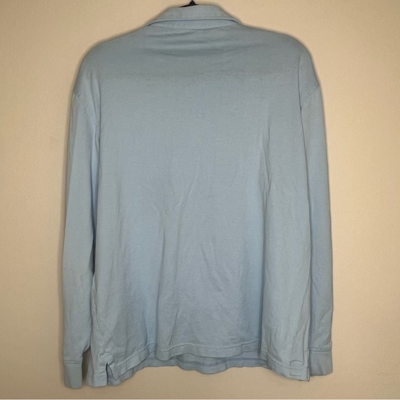 Peter Millar Long Sleeve Light Blue Golf Shirt - Picture 4 of 4